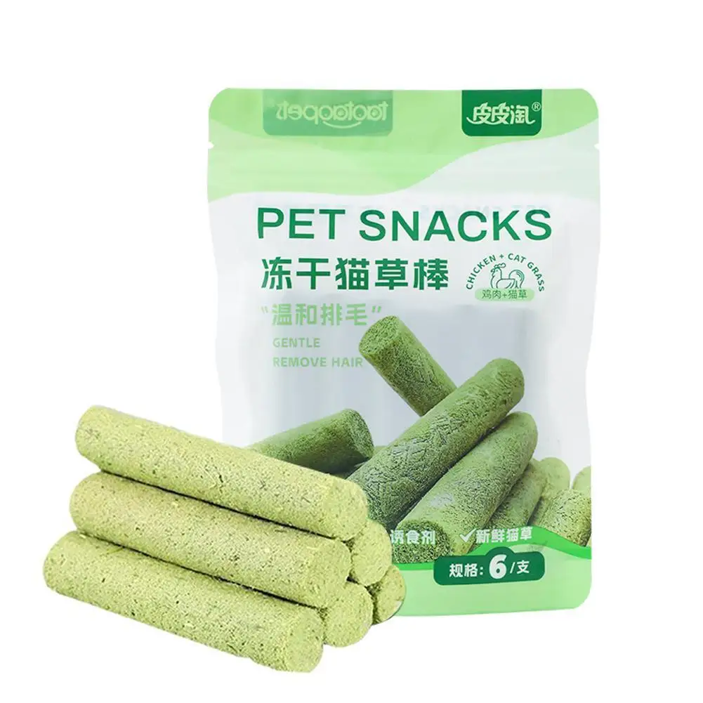1/6pcs Cat Grass Teeth Grinding Stick Pet Snacks Hairball Removal Mild Hair Row Ready To Eat Cat Baby Teeth Cleaning Sticks cat grass sticks