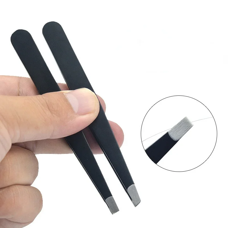 1Set Professional Tweezers with Storage Case for Eyebrows Clip Tongs Stainless Steel Hair Removal Man or Wemen Makeup Tools