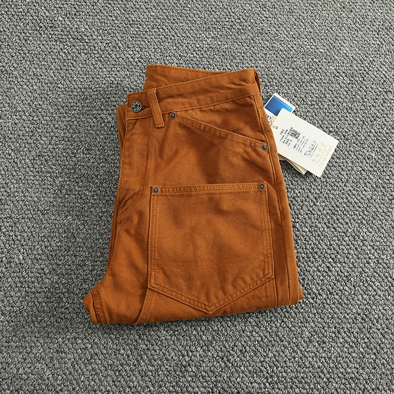 2025 Primavera e Autunno New American Retro Pantaloni cargo patchwork da uomo pesanti Pantaloni casual multitasche alla moda allentati 6