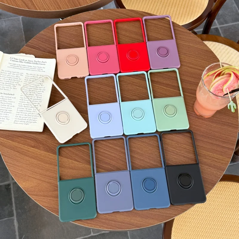 Luxury Candy Color Ring Holder Phone Case - Shockproof Hard PC Protective Cover