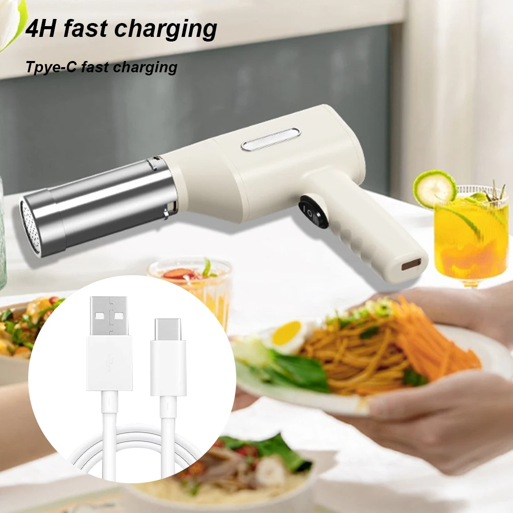 Electric Pasta Noodle Maker 5 Molds Automatic Pasta Maker Portable Rechargeable Utility Kitchen Gadget