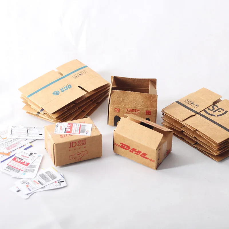 1:12 Dollhouse Decor Accessories Miniature Mini Cardboard Carton Express Box Model Pretend Play Toys For Barbie Blyth Bjd Ob11 6