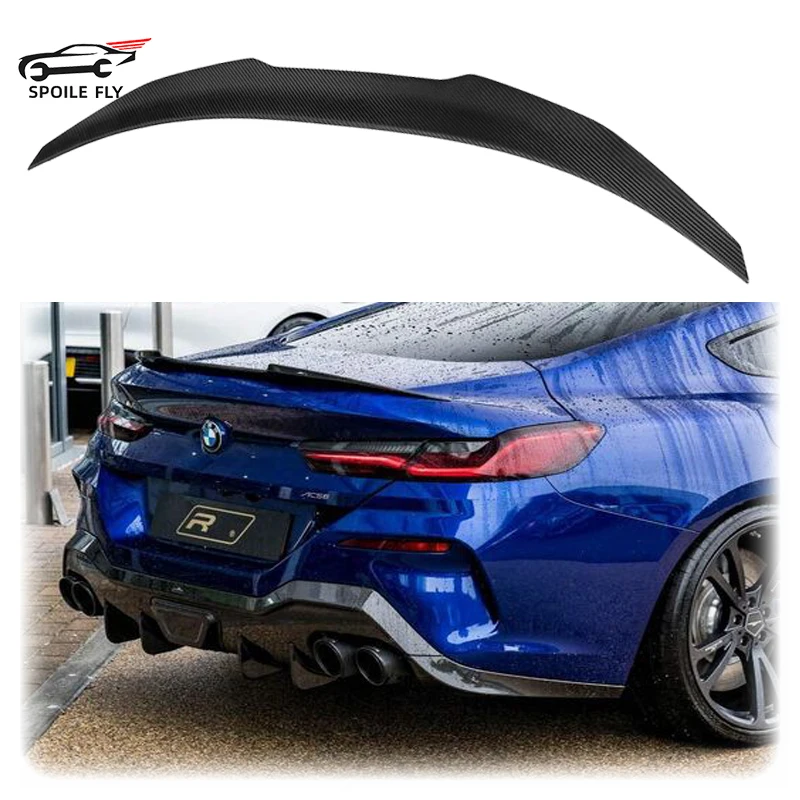 

2018 To Up For BMW 8 Series G16 F93 M8 4 Door Spoiler Rear Trunk Wing Lid High Quality By Gloss Black Carbon Fiber