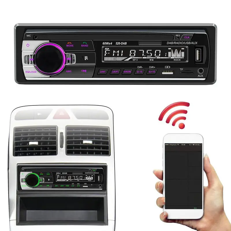 

Blue Tooth Car Radio 1 Din MP3 Player Handsfree Wireless Music FM AM Radio USB -in ISO Stereo Audio System Head Unit