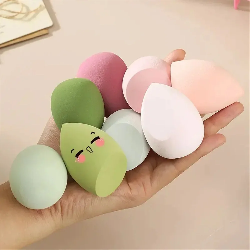 4PCs 메이크업 스폰지 블렌더 미용 계란 화장품 퍼프 부드러운 파운데이션 스폰지 파우더 퍼프 여성용 메이크업 액세서리 미용 도구