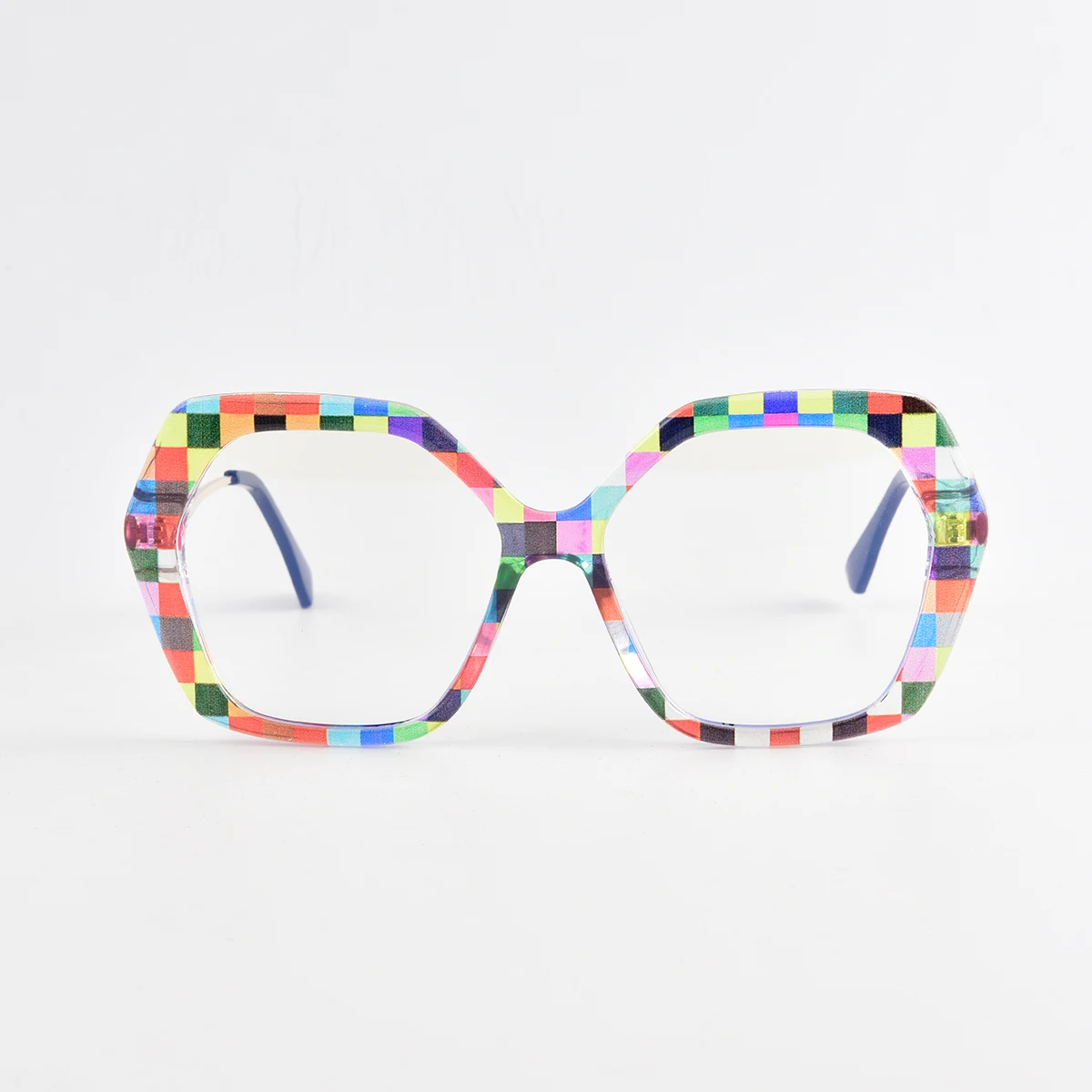 Anti Blue Light Glasses Fashion Eyeglasses Rhaegal Rainbow Hexagon Metal Frame