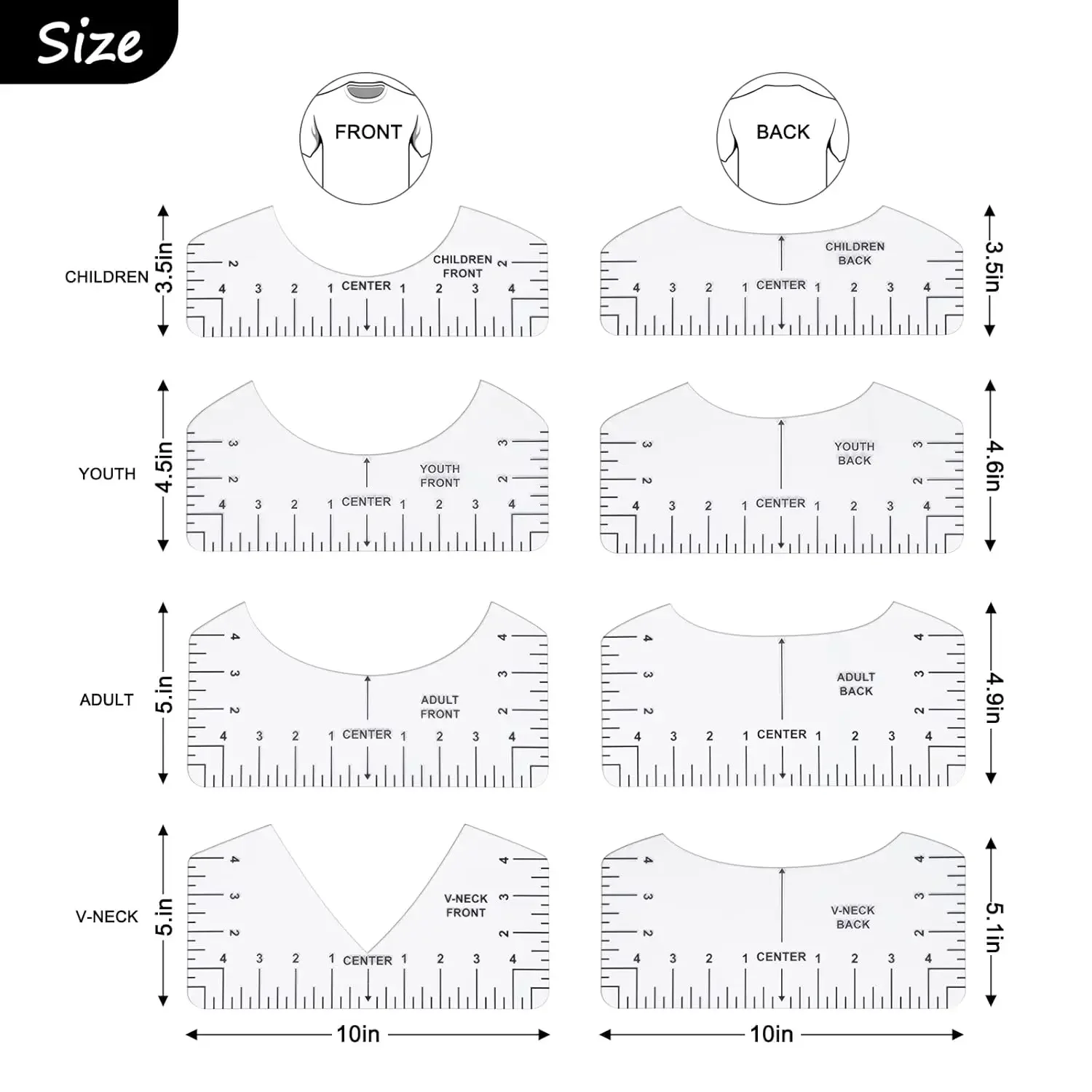 T-Shirt Alignment Ruler Set 6
