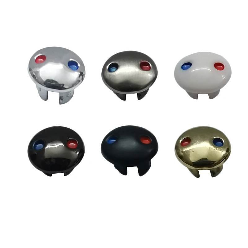 10pcs Faucet Handle Accessories Hot And Cold Water Signs Kitchen Bathroom Mixer Tap Indicate For Holes 9mm