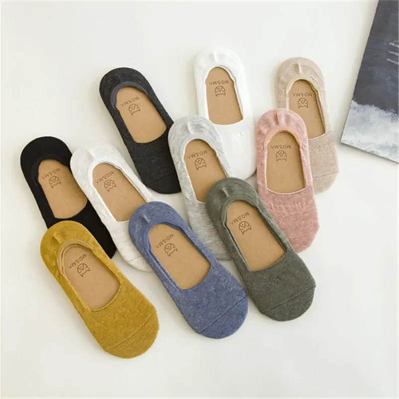 

Spring Summer Women Socks Solid color fashion invisible socks Silicone Non-slip socks girl sock Japanese plain socks