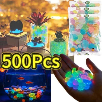 100-500pcs Glowing Garden Pebbles Glow in the Dark Non Toxic Reusable Luminous Stones For Garden Patio Aquarium DIY Decoration 1