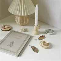 Ceramic Handhold Candlestick Ornaments Photography Home Decoration Jewelry Stand Candle Holder 1PC 2