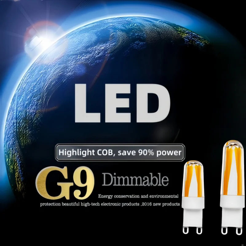 Description Picture 2 of itemG9 LED ceramic dimmable light 230V 220V bulb 3W 6W 4 LED filament COB chandelier replaces 30W 60W halogen spotlights