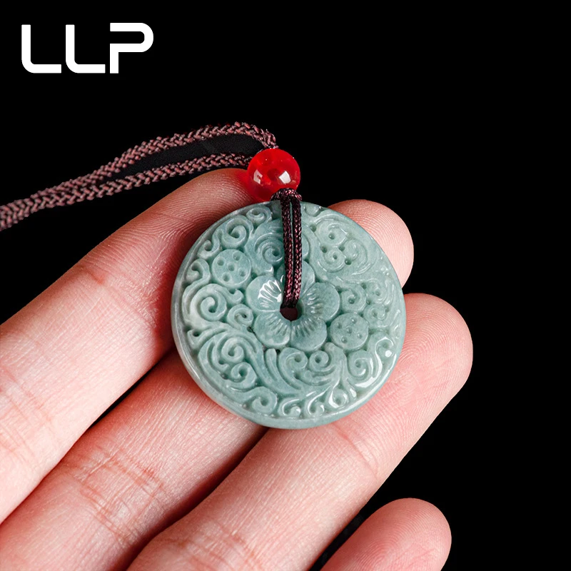 Natural Jade Peace Carved Pendant Fashion Jewelry Women Holiday Gifts