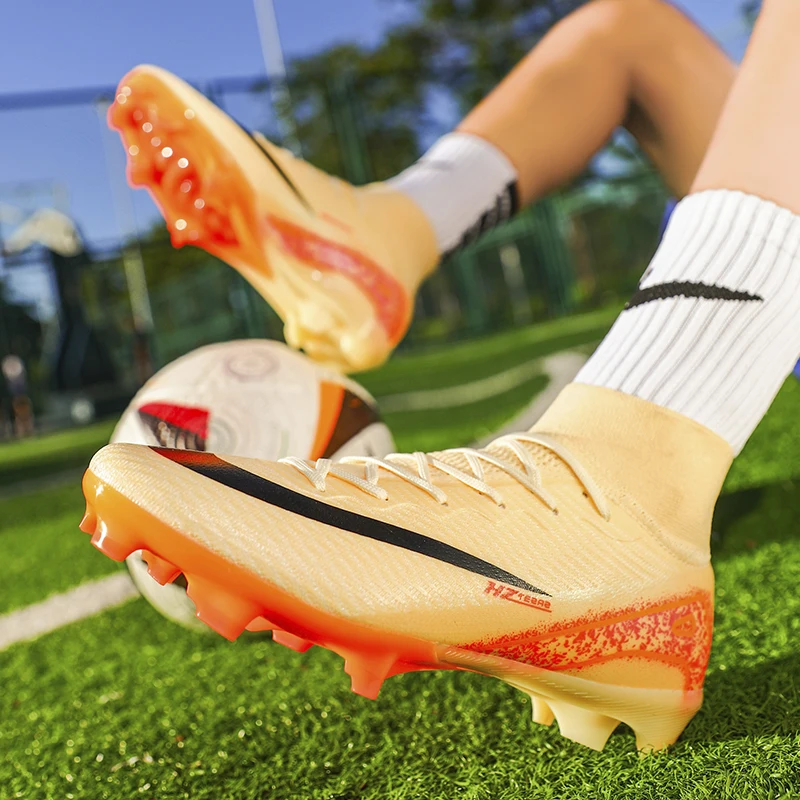 Men's Soccer Shoes High Top TF/FG Anti Slip Football Boots Outdoor Grass Adult Professional Training football shoes