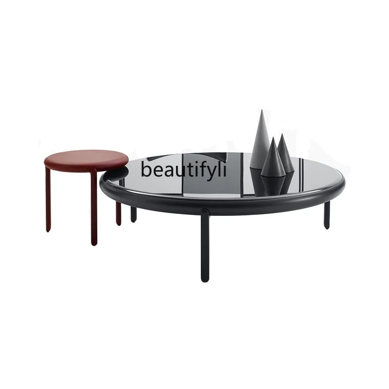 

Wrought Iron FRP Minimalist Stone Plate Marble Solid Wood Paint Complete Coffee Table furniture living room