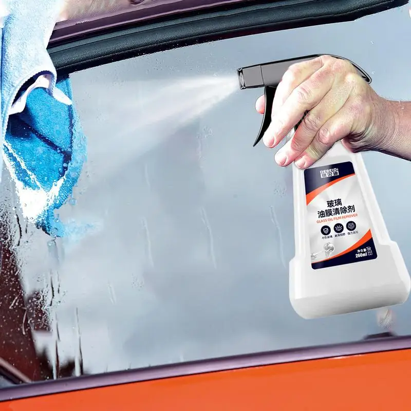 Car Window Spray Windshield Film Remover Spray Bottle Oil Film Cleaner Deep Cleaning 260ml Safe For Home And Auto For A Shine