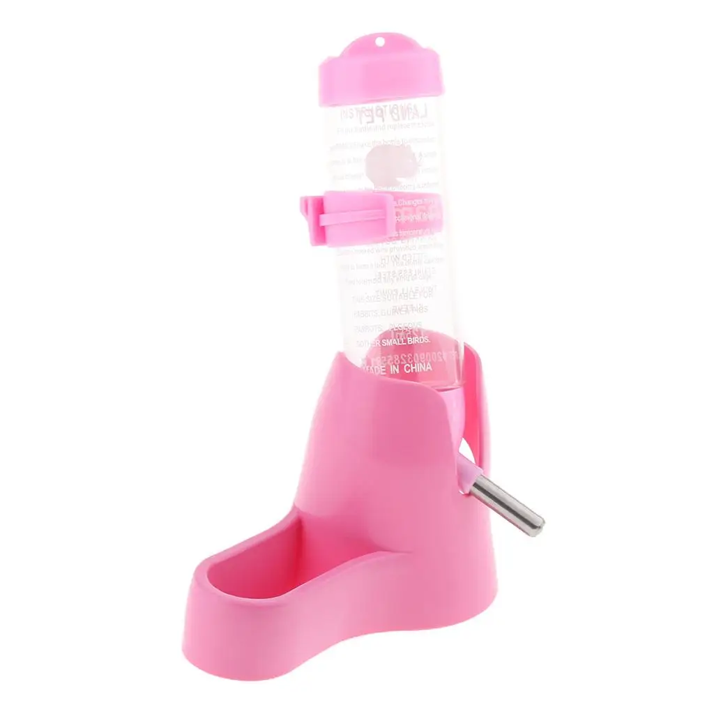 125ml Small Animal Water Dispenser Drinking Bottle with Food Bowl for Hamsters Guinea Pigs Chinchillas Rats Mice Rabbits