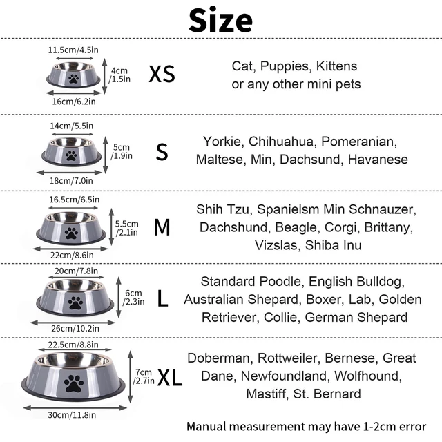 1PC Stainless Steel Pet Bowl Cat Bowl Dog Food Bowl Multi-Specification Anti-fall Food Bowl Food Bowl Feeding Pet Supplies 2