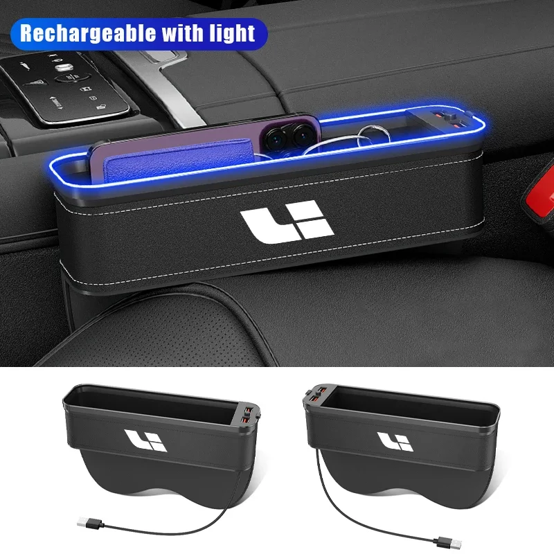 

Car Seat Crevice Gaps Storage Box, Seat Organizer for Li Auto LEADING One L6 L7 L8 L9 2023 2024, USB Charging, Atmosphere Light