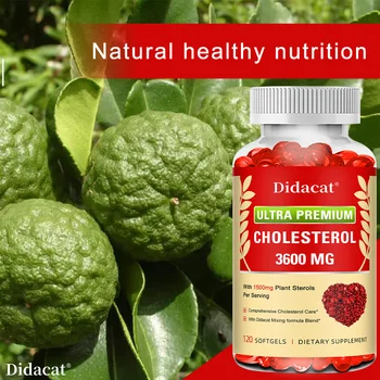 Cholesterol Supplements with Niacin, Red Yeast Rice, Bergamot, Omega-3 & Garlic, Advenced Absorption Formula, 30/60/120 Softgels