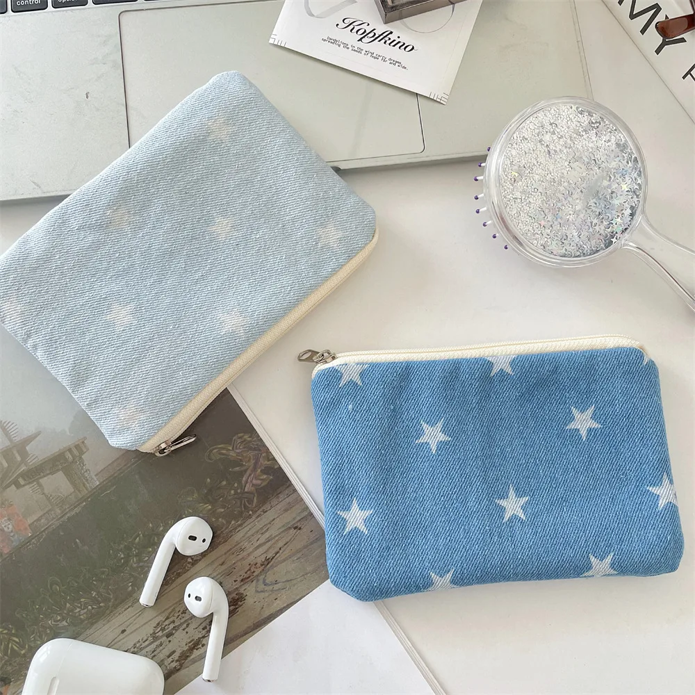 Cute Cowboy Star Travel Small Cosmetic Lipstick Earphone Key Storage Bag Purse Women Makeup Handbags Wallet Pouch Bags Organizer