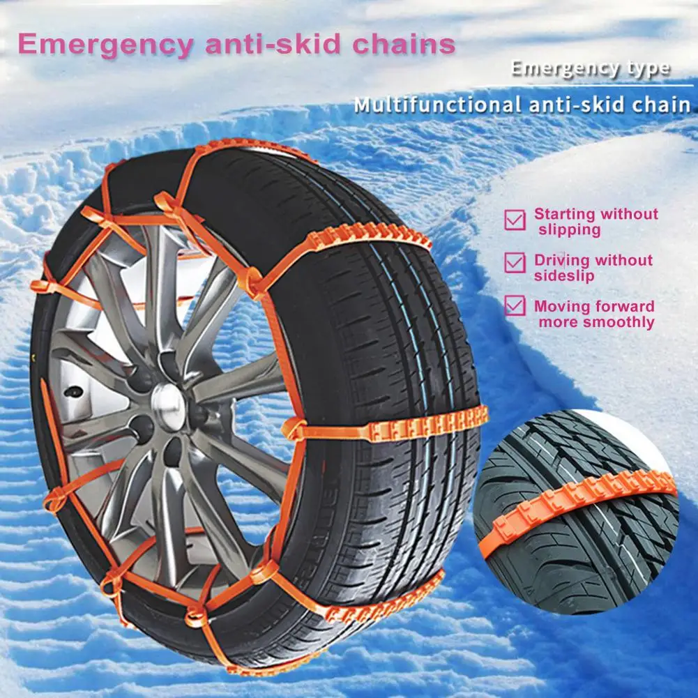 Automotive Tire Chain Universal Suv Truck Auto Tire Wheel Anti-slip Security Chain 12pcs Adjustable Snow Chains for Safe Driving images - 6