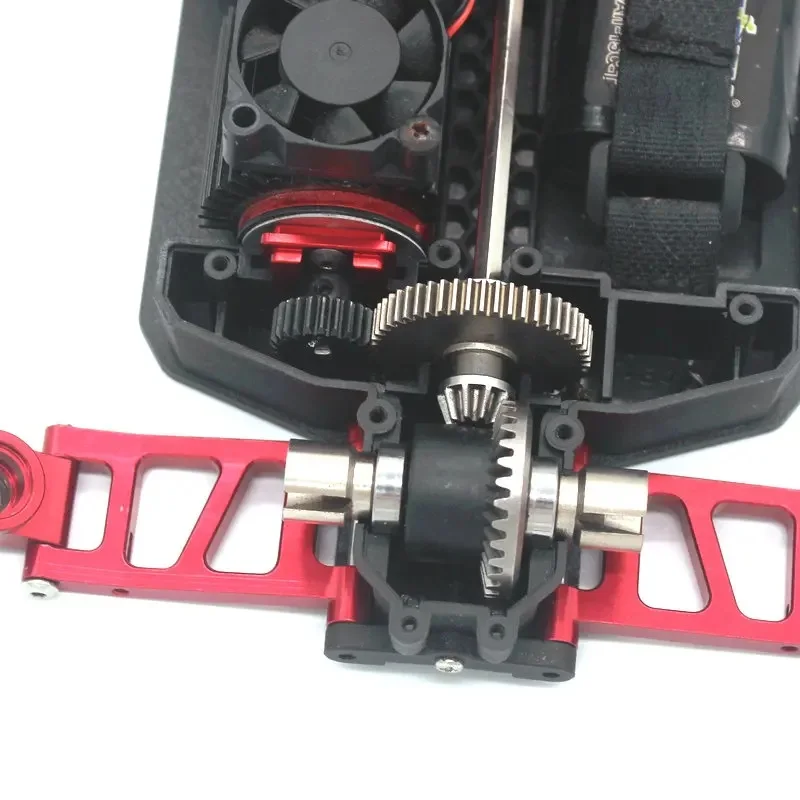 Support moteur aluminium + pignon acier 26T 3.17mm pour MJX HYPER GO 1/16 1/14