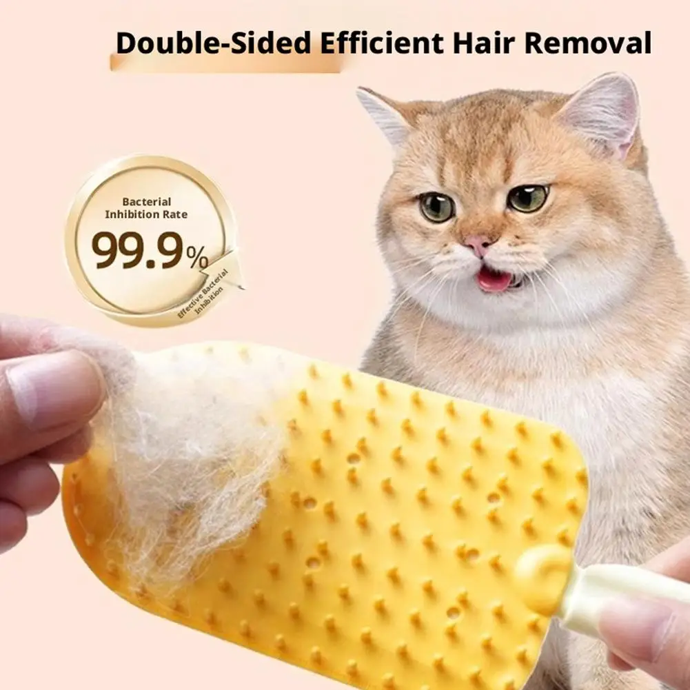 Dual-Sided Pet Grooming & Massage Brush for Detangling and Shedding