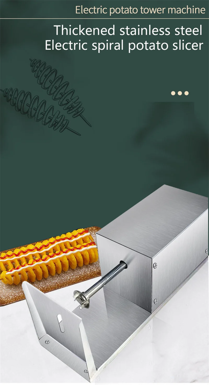 110v/220v Electric Potato Tower Machine Fruit Vegetable Cutter Potato Slicer Whirlwind Machine Fry Towers Cutter