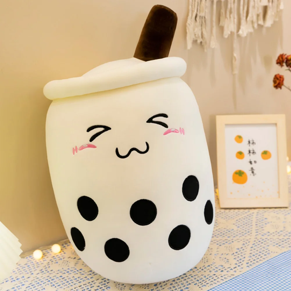 Simulation Bubble Tea Family Stuffed Plush Pillow Soft Cushion for Children