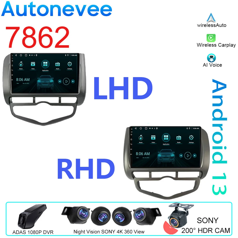 

Автомагнитола на Android для HONDA JAZZ City 2002-2007, стерео, мультимедийный аудио-и видеоплеер для Carplay, автомагнитола с IPS-экраном, Wi-Fi, без DVD, типоразмер 2DIN