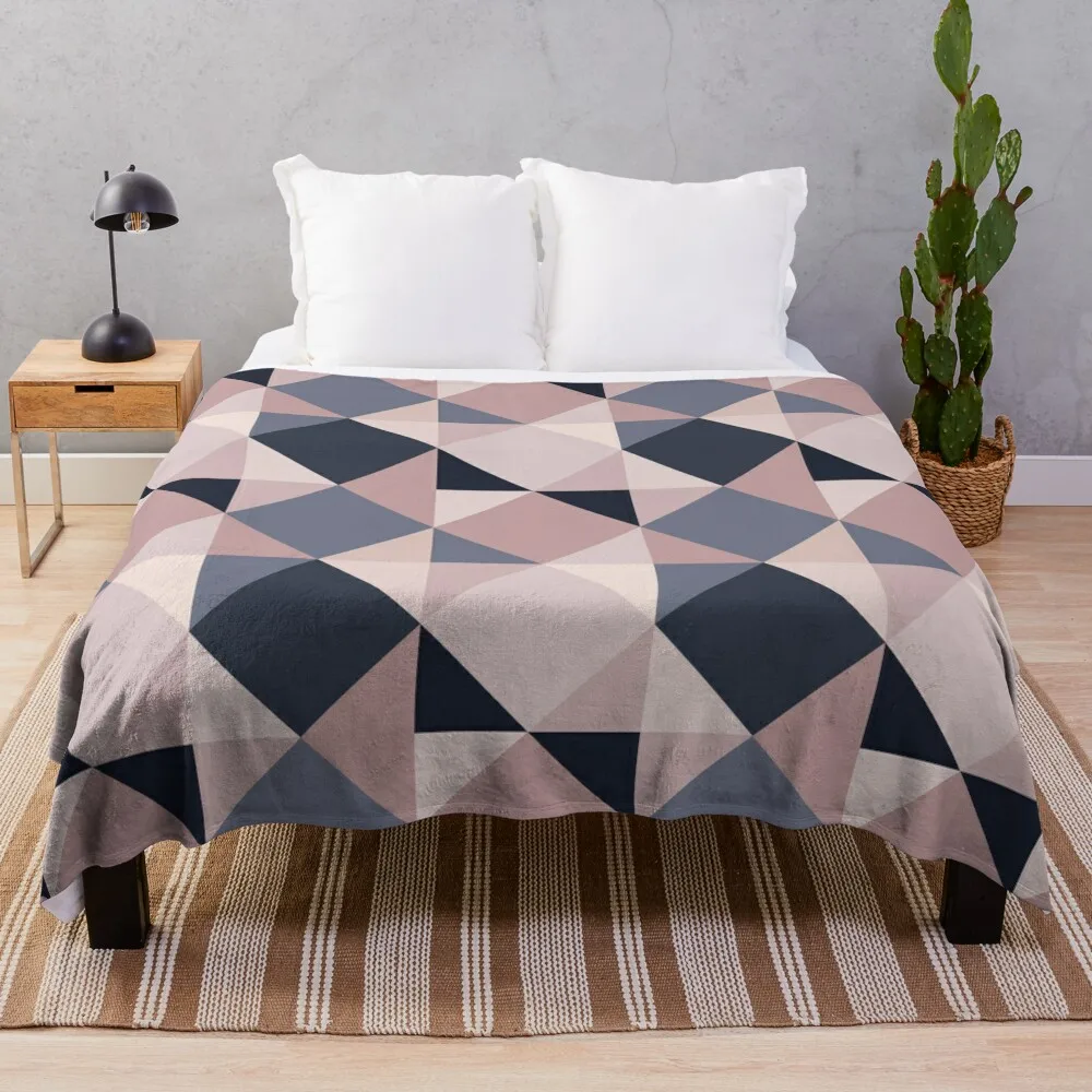 

Pink and Navy Mosaic Throw Blanket Luxury Brand Blanket Polar blanket