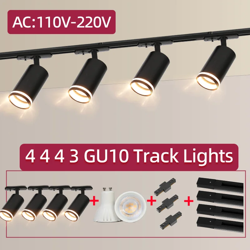 Led Track Light 85-265V COB Ceiling Track Lamp Rail Lighting System Set Rails Spot For Clothing Shop Living Room Store Home