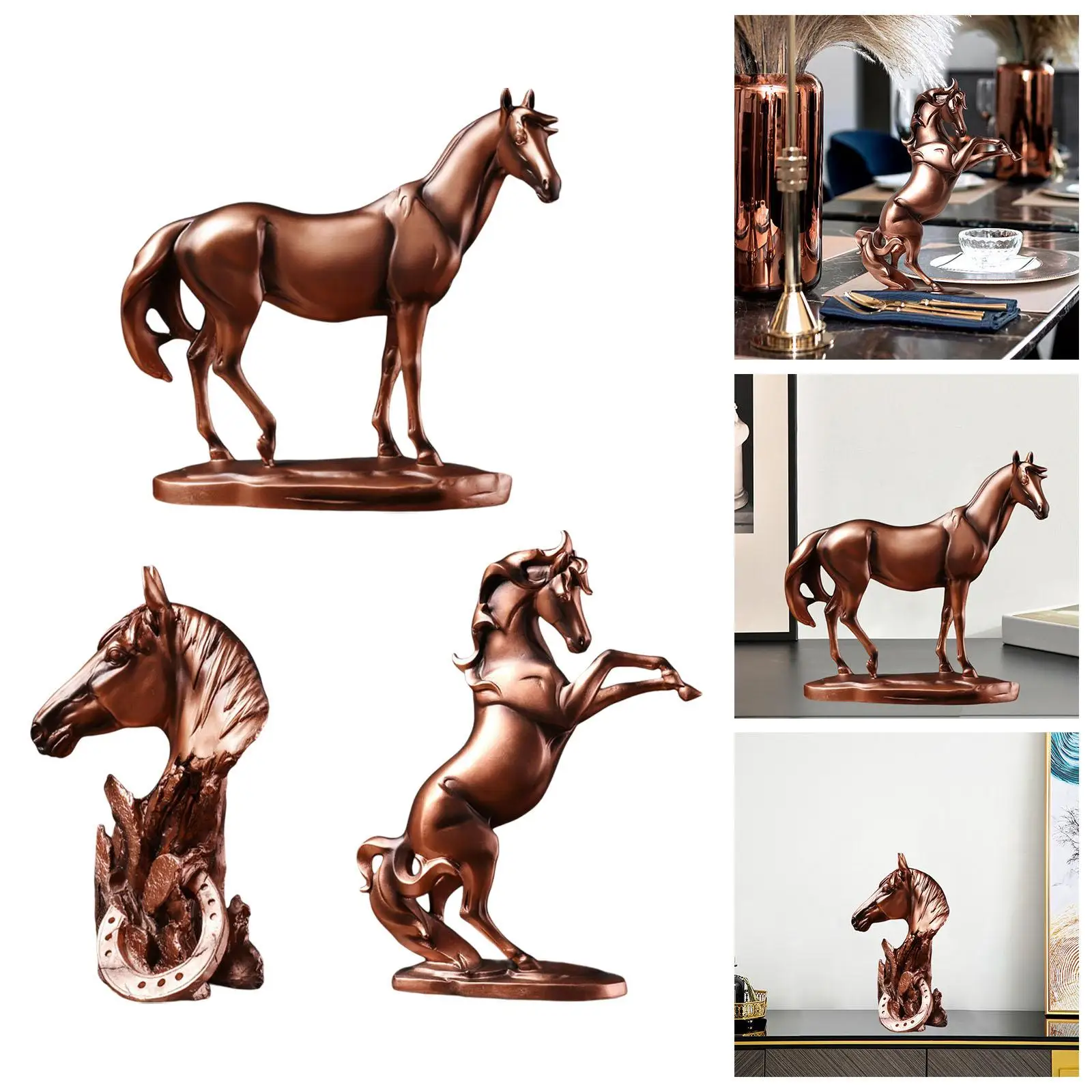 Estátua de cavalo empinado realista S para decoração - Déco et Artisanat