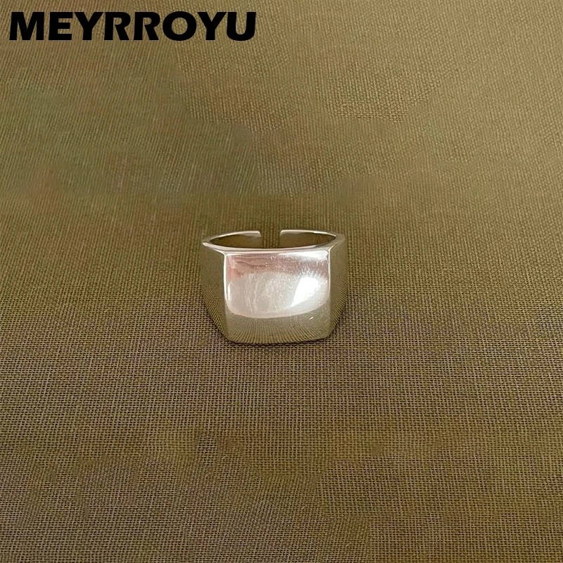 

MEYRROYU 2023 Simple Square Solid Cuff Finger Rings For Women Girl Fashion New Jewelry Birthday Party Lady Gift кольцо женское