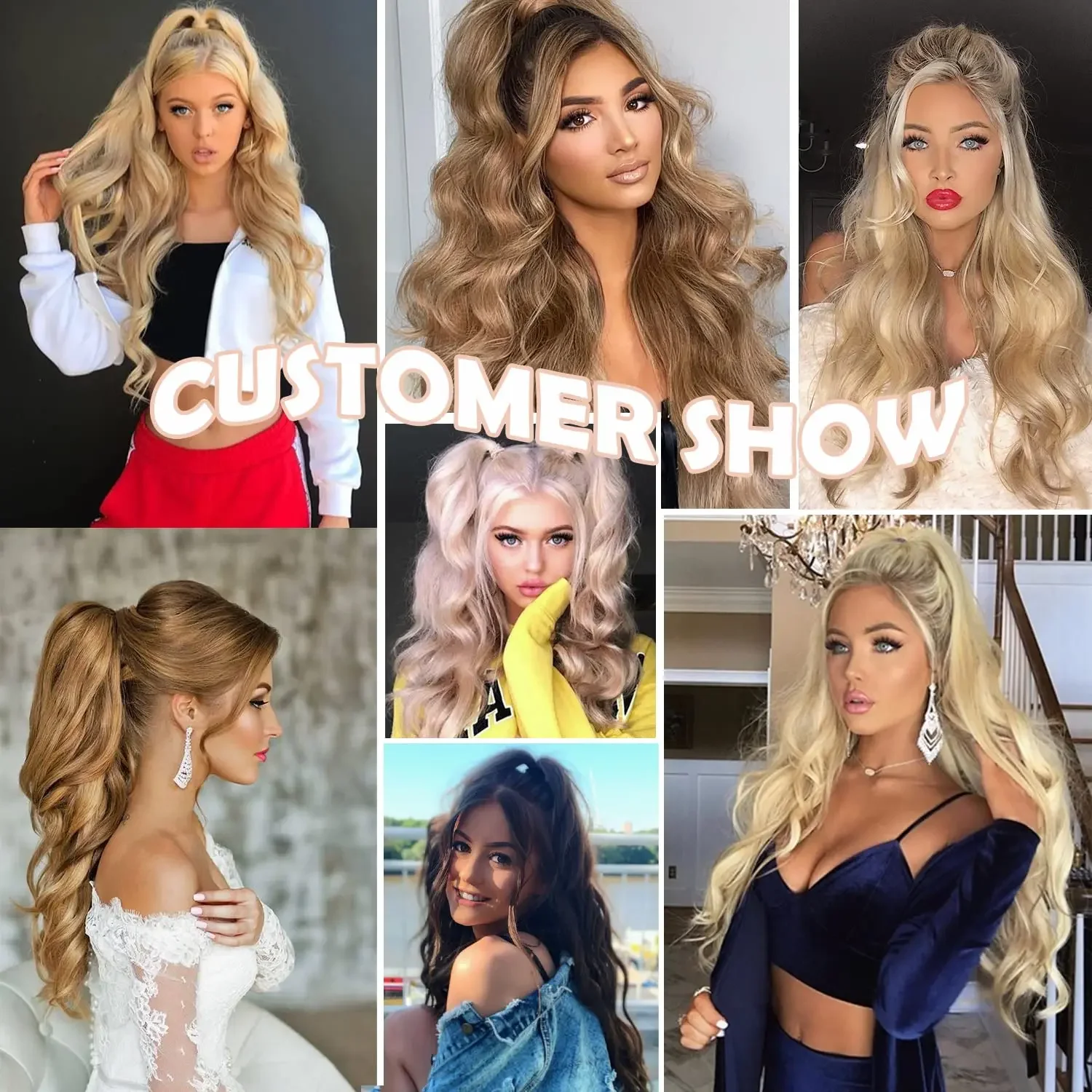 Synthetic Ponytail 32 Inch Wave Flexible Wrap Around PonyTail Long Fake Tail Hair Extensions Women Synthetic Natural Wavy Hairpiece Pony Tail