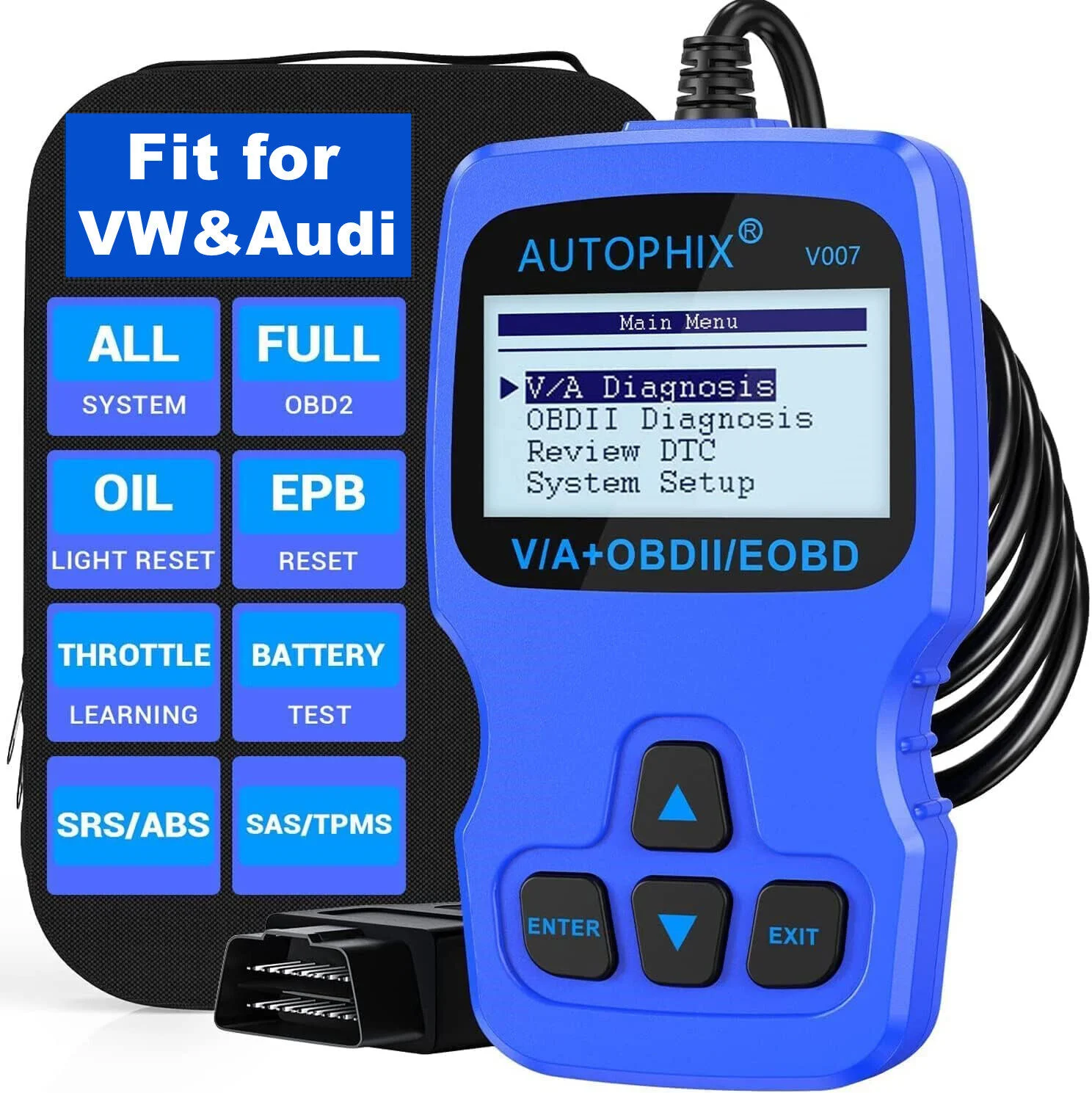 Autophix-Professional Car Scanner, Todos Ferramenta De Diagnóstico Do Sistema, V007 OBD2, VAG- Code Reader, ABS, SRS, EPB Oil Diagnostic