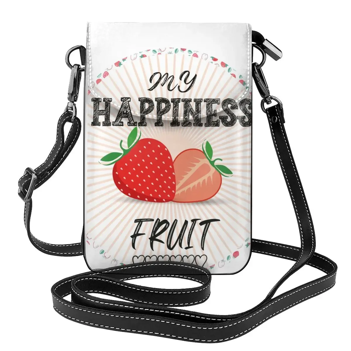 

My Happiness Fruit Shoulder Bag Fresh Strawberry Fashion Funny Women Bags Leather Office Female Purse