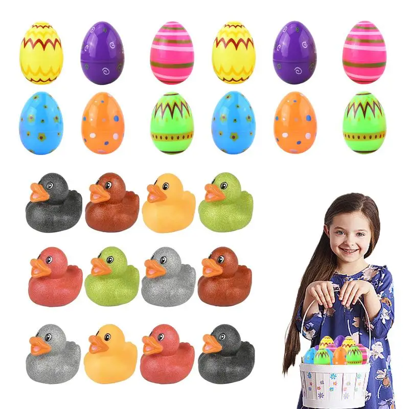 

Prefilled Easter Eggs With Duckies Easter Rubber Ducks Toys Reusable Duck Easter Eggs Basket Stuffers For Carnival Favors