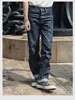 Non Sto Men's Vintage Straight Leg Jeans mid Waist Original Color Red Ear Denim Casual Spring Youth ular Fit Long Pants