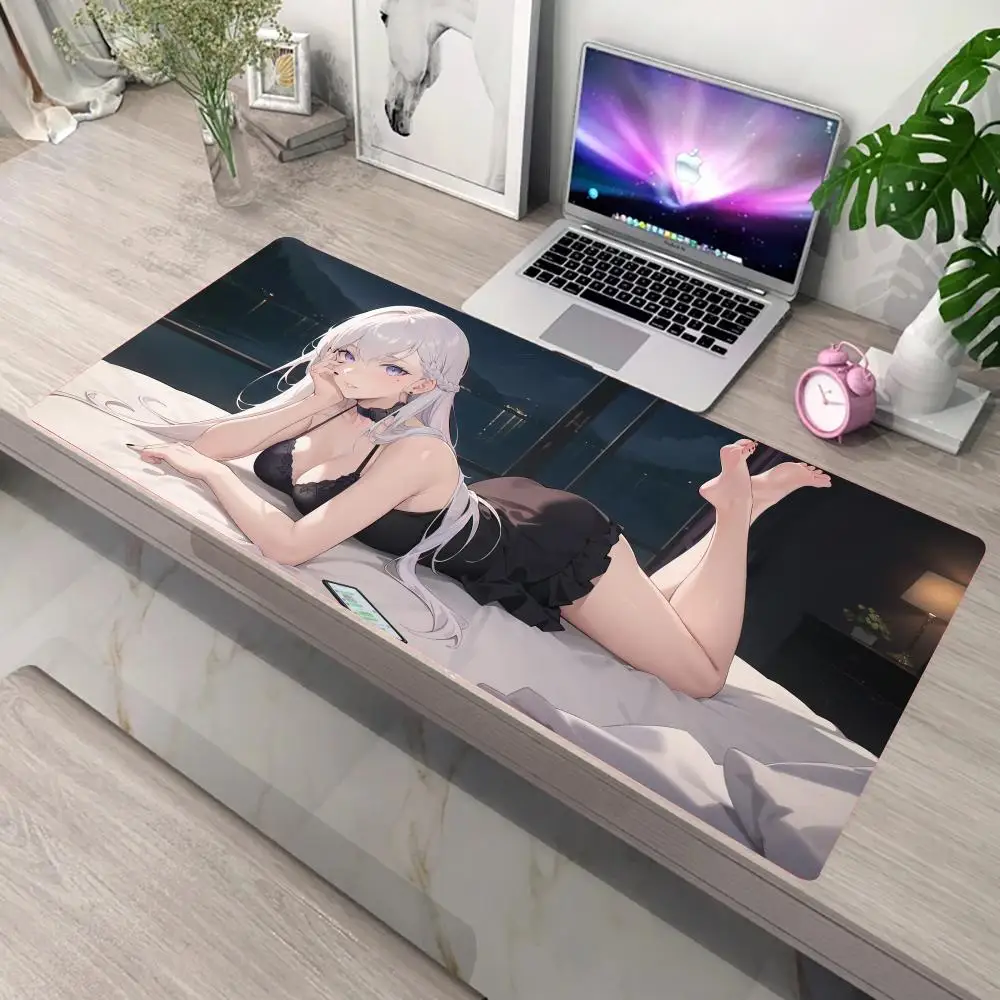 

Super kawaii girl kawaii large size mouse game pad PU escritorio computer gamer game pad mouse pad gamer teclado leather cute girl