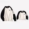 Family Matching Sweaters Autumn Winter Patchwork Long Sleeves Pullover Love Heart Knitwear Parenting Knit Cardigan Sweater H4380 2