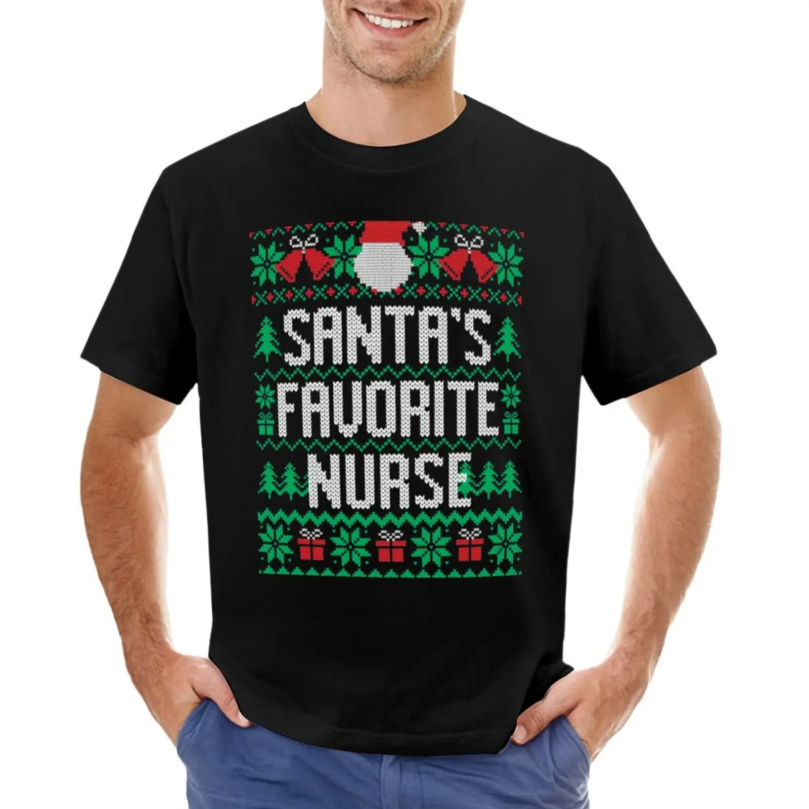 

Santa's Favorite Nurse T-shirt blacks cute tops mens graphic t-shirts pack