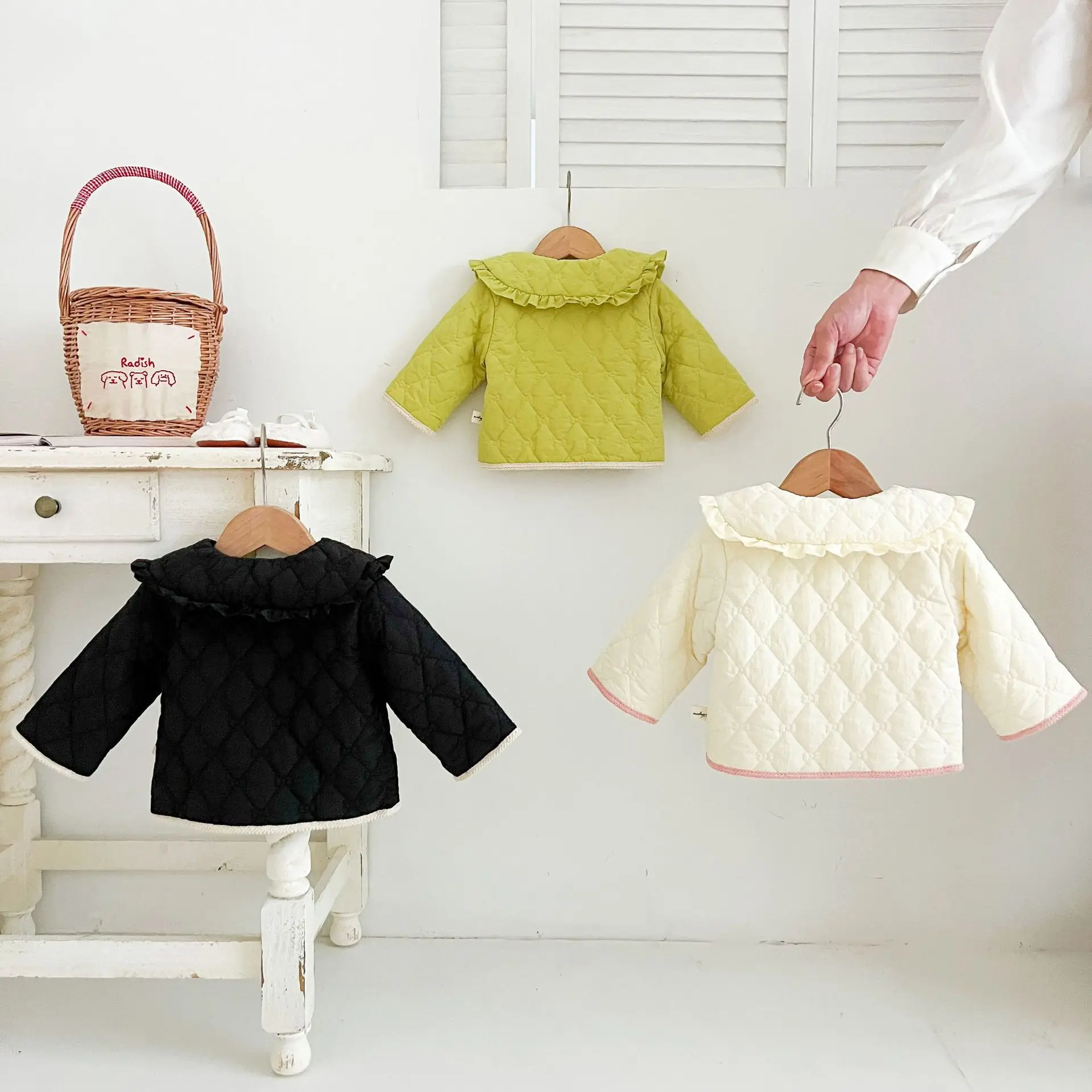 Infant Girl Overcoat Autumn Winter Clothes Korean Padded Warmth Baby Kids Jackets Buttons Long Sleeve Newborn Baby Coat 0-4 Year