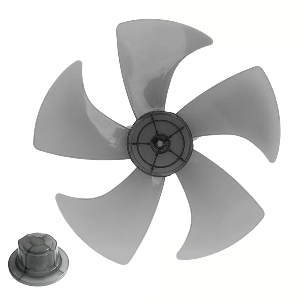 

Upgrade Your Pedestal Fan with this Five Leaves Plastic Fan Blade Easy to Install Suitable for 14 Stand Fan Black and White