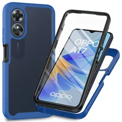 Enhanced Crystal Bumper Case with 360° Protection and Shockproof Design - OPPO A77 4G (Dark blue)