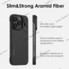 Aulumu A16 Aramid Fiber Case Ultra Slim Lightweight Real Cooling Aluminum Camera Frame Compatible with MagSafe for iPhone 16 Pro 3