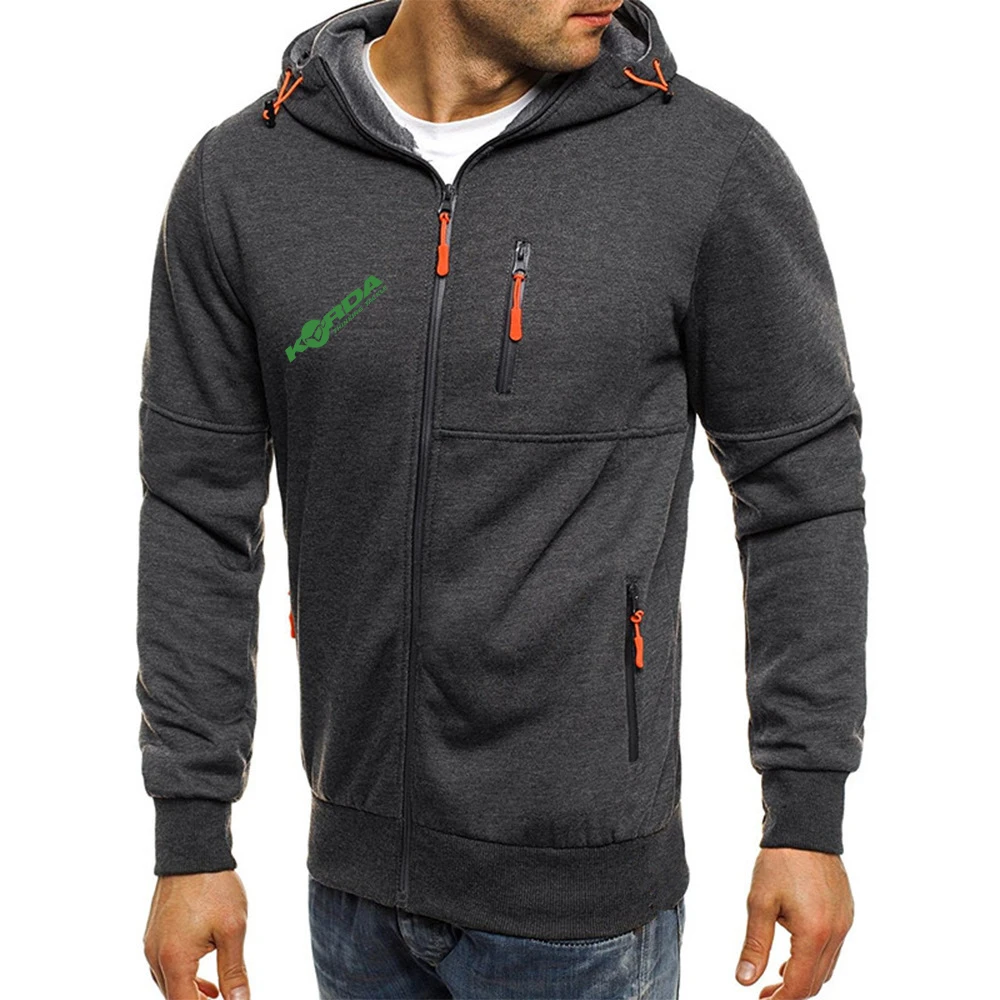 Korda Inspired Tribute 2023 Men Solid Color Hooded Long Sleeves Coat Zipper keep Warm Outwear Leisure Breathable Cardigan Jacket
