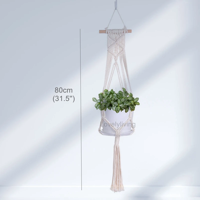 Big Macrame Hanging Planter Hanging Pot Plant Pot Macrame Plant Hangers Air Plant Holder Plant Hanging Decoration large terracotta pots Flower Pots & Planters