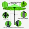 9' Solar LED Lighted Patio Umbrella with 8 Ribs/Tilt Adjustment and Crank Lift System (Grass Green) 2
